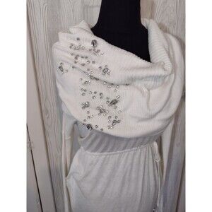 Victoria Secret Women's Sweater Dress Rhinestone Sparkle Cowl Neck Sz M